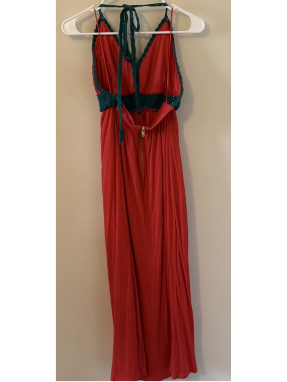 Gianni Bini Women’s Summer Boho Crochet Flowy Dress XS Lined, Festival, Halter - Picture 4 of 7